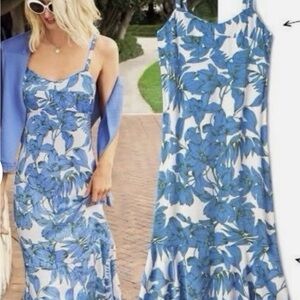 Cabi blue botanical dress